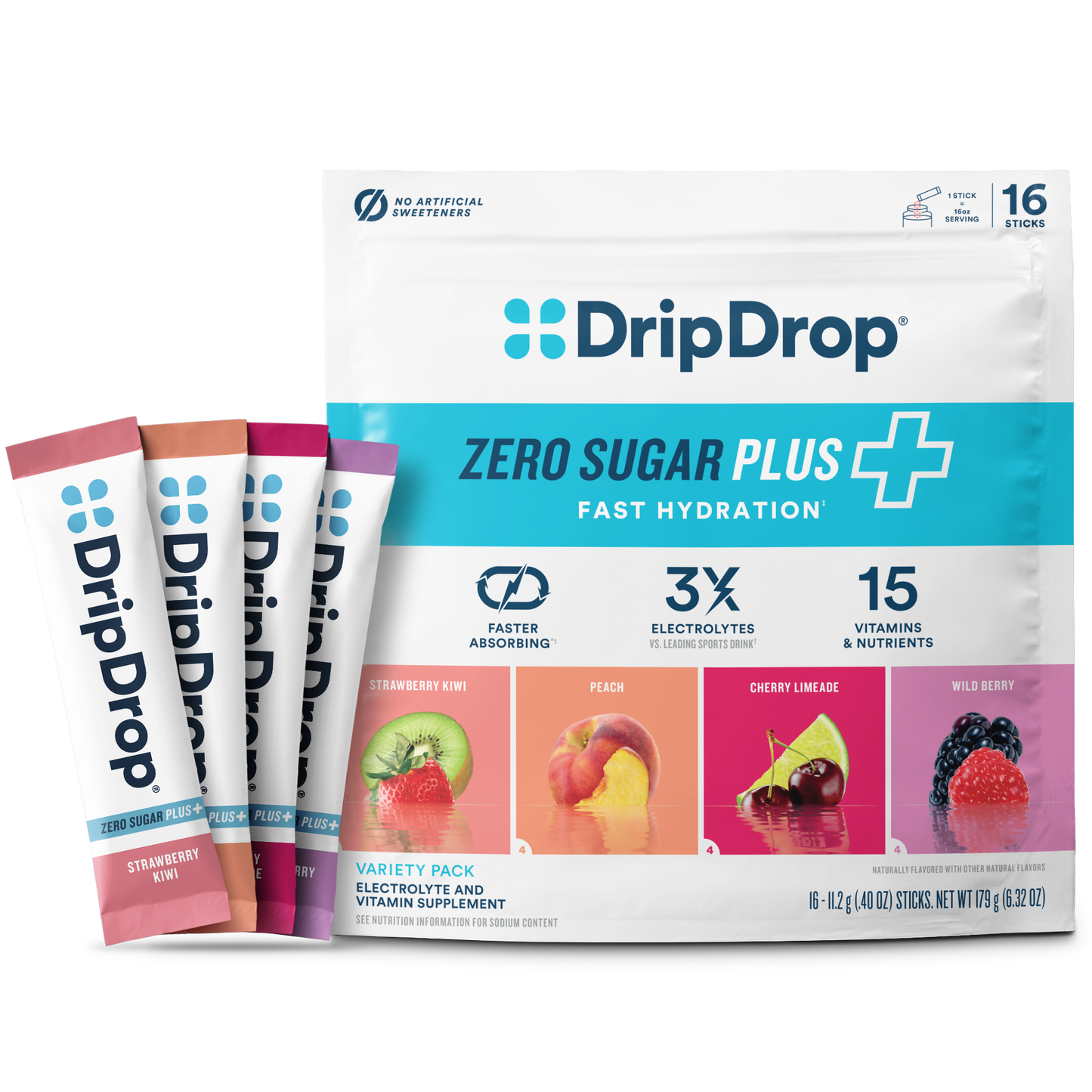 dripdrop-zero-sugar-plus-strawberry-kiwi-peach-cherry-limeade-wild-berry-16-oz-sticks-16-count-i9 Pouch_16ct_Front16ozSticks_VSPlus_Variety_B.png
